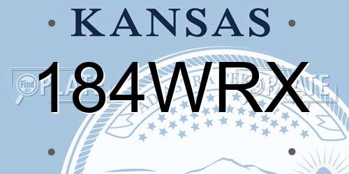 184WRX Kansas License Plate