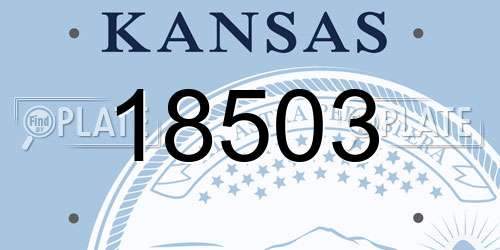 18503 Kansas License Plate