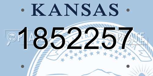 1852257 Kansas License Plate