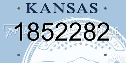 1852282 Kansas License Plate