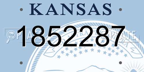 1852287 Kansas License Plate