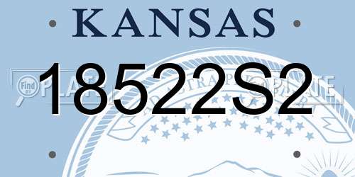 18522S2 Kansas License Plate