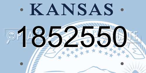 1852550 Kansas License Plate