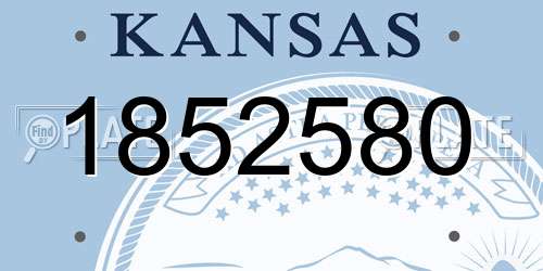 1852580 Kansas License Plate