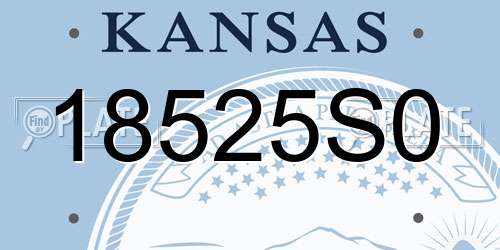 18525S0 Kansas License Plate