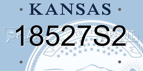 18527S2 Kansas License Plate