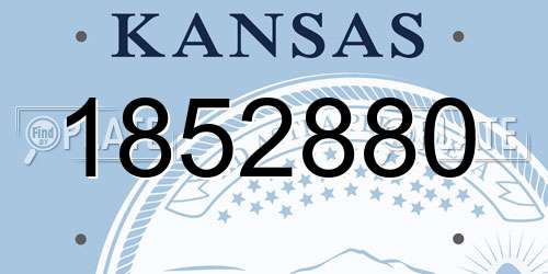 1852880 Kansas License Plate