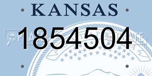 1854504 Kansas License Plate