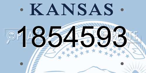 1854593 Kansas License Plate
