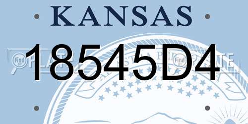 18545D4 Kansas License Plate
