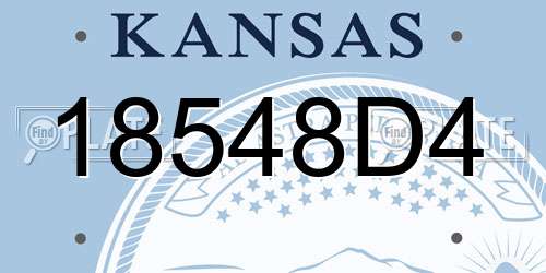 18548D4 Kansas License Plate