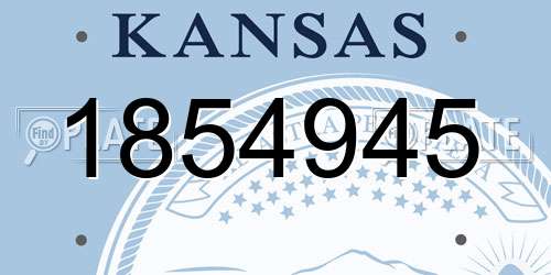 1854945 Kansas License Plate