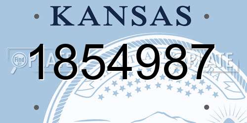 1854987 Kansas License Plate