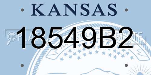 18549B2 Kansas License Plate