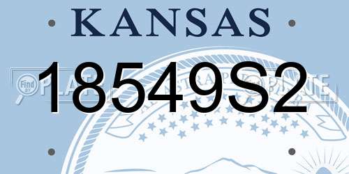 18549S2 Kansas License Plate
