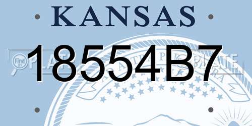 18554B7 Kansas License Plate