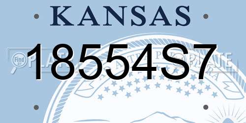 18554S7 Kansas License Plate