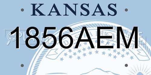 1856AEM Kansas License Plate
