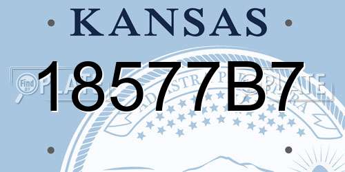 18577B7 Kansas License Plate