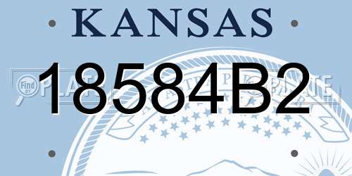 18584B2 Kansas License Plate