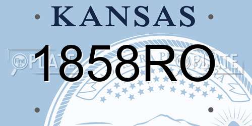 1858RO Kansas License Plate
