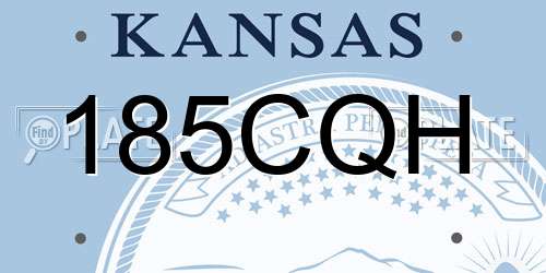 185CQH Kansas License Plate