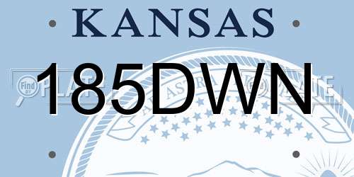 185DWN Kansas License Plate