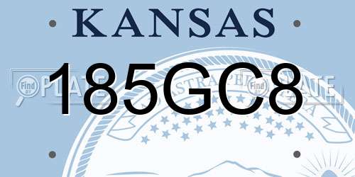 185GC8 Kansas License Plate