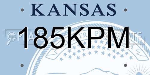 185KPM Kansas License Plate