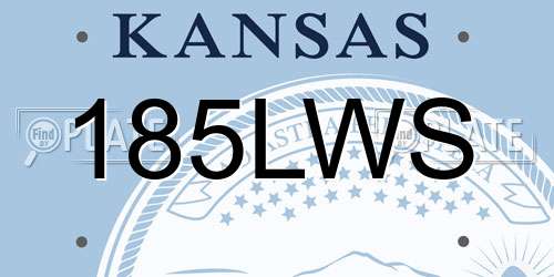 185LWS Kansas License Plate