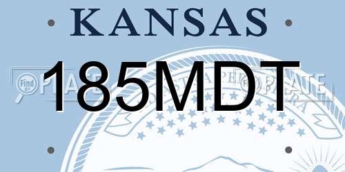 185MDT Kansas License Plate