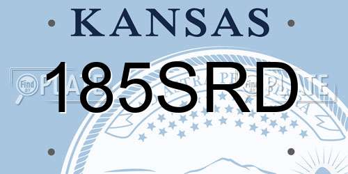 185SRD Kansas License Plate