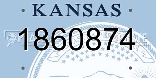 1860874 Kansas License Plate