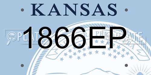 1866EP Kansas License Plate