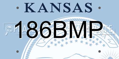 186BMP Kansas License Plate