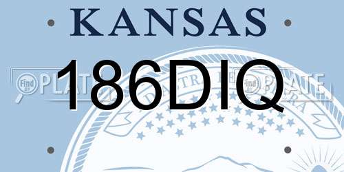 186DIQ Kansas License Plate