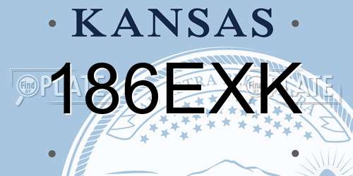 186EXK Kansas License Plate