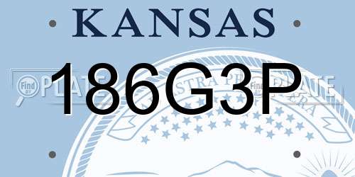 186G3P Kansas License Plate
