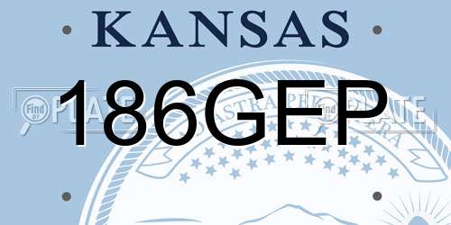 186GEP Kansas License Plate