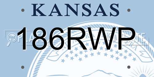 186RWP Kansas License Plate