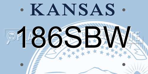 186SBW Kansas License Plate