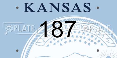 187 Kansas License Plate