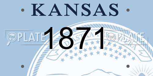 1871 Kansas License Plate