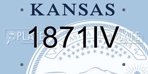 1871IV Kansas License Plate