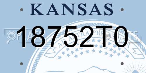 18752T0 Kansas License Plate