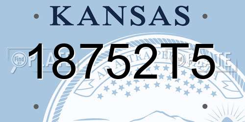 18752T5 Kansas License Plate