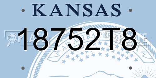18752T8 Kansas License Plate