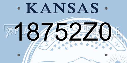 18752Z0 Kansas License Plate