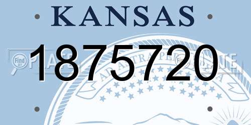1875720 Kansas License Plate