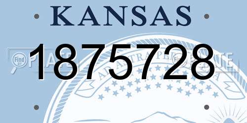 1875728 Kansas License Plate